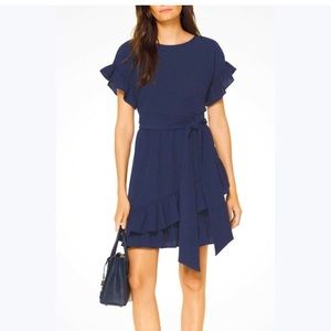 Micheal Kors Belted Crepe Dress
